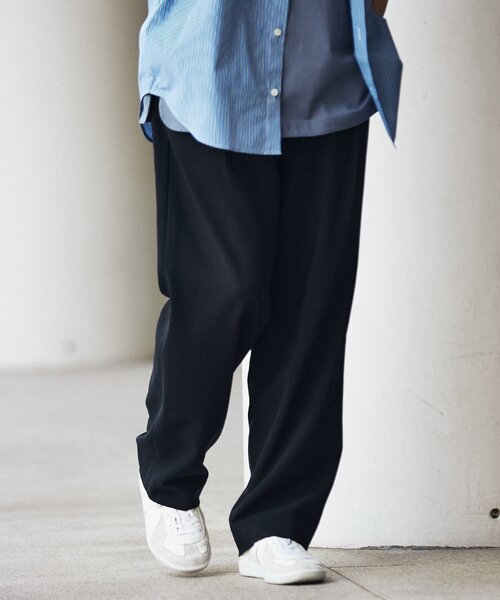 EDIFICE（エディフィス）の「【LA BOUCLE / ラブークル】1タック イージーパンツ（スラブ オックス）（その他パンツ・メンズ・イエロー/ブラウン系その他/アイボリー/ブラック/ブルー・1/2/3）」の6枚目の写真