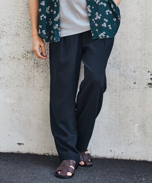 EDIFICE（エディフィス）の「【LA BOUCLE / ラブークル】1タック イージーパンツ（スラブ オックス）（その他パンツ・メンズ・イエロー/ブラウン系その他/アイボリー/ブラック/ブルー・1/2/3）」の9枚目の写真