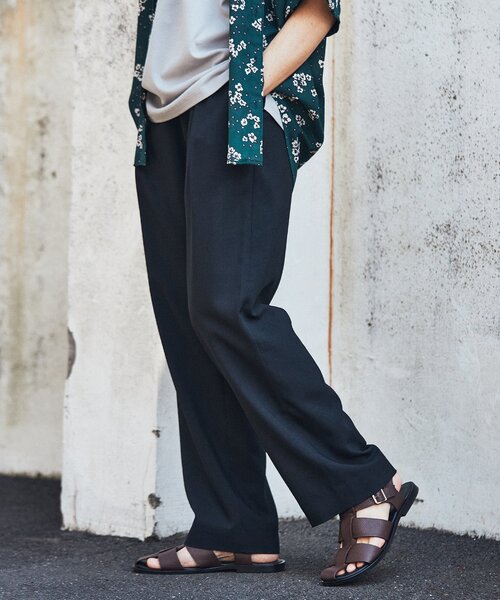 EDIFICE（エディフィス）の「【LA BOUCLE / ラブークル】1タック イージーパンツ（スラブ オックス）（その他パンツ・メンズ・イエロー/ブラウン系その他/アイボリー/ブラック/ブルー・1/2/3）」の10枚目の写真