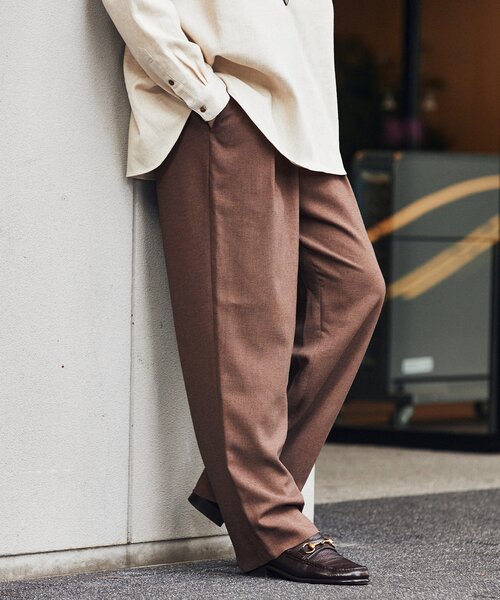 EDIFICE（エディフィス）の「【LA BOUCLE / ラブークル】1タック イージーパンツ（スラブ オックス）（その他パンツ・メンズ・イエロー/ブラウン系その他/アイボリー/ブラック/ブルー・1/2/3）」の15枚目の写真