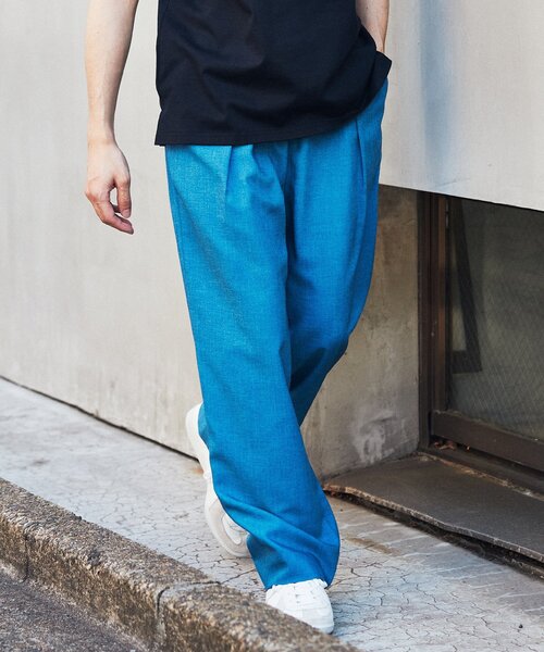 EDIFICE（エディフィス）の「【LA BOUCLE / ラブークル】1タック イージーパンツ（スラブ オックス）（その他パンツ・メンズ・イエロー/ブラウン系その他/アイボリー/ブラック/ブルー・1/2/3）」の16枚目の写真