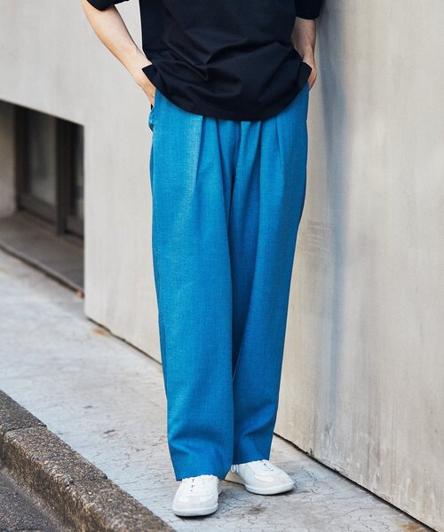 EDIFICE（エディフィス）の「【LA BOUCLE / ラブークル】1タック イージーパンツ（スラブ オックス）（その他パンツ・メンズ・イエロー/ブラウン系その他/アイボリー/ブラック/ブルー・1/2/3）」の17枚目の写真