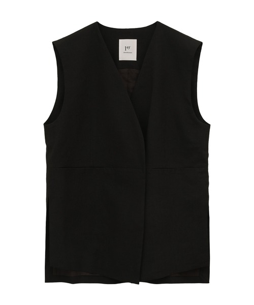 美品✨プルミエアロンディスモン　23SS　ソフトリネンＶネックジレ　ベージュ　S 美品✨プルミエアロンディスモン 23SS ソフトリネンVネックジレ