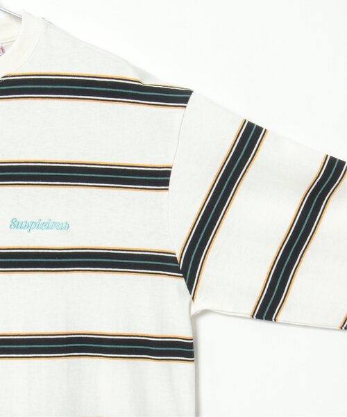 VENCEEXCHANGE(ヴァンスエクスチェンジ)の「マルチボーダーTシャツ(Tシャツ/カットソー・メンズ・ホワイト/ブラック/グリーン・L/M)」の6枚目の写真