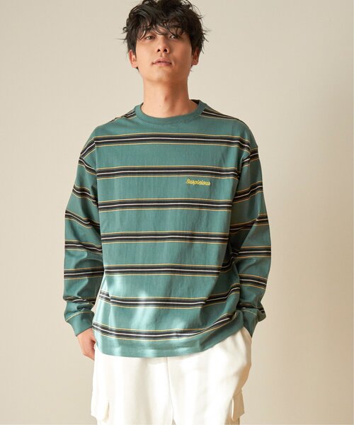 VENCEEXCHANGE(ヴァンスエクスチェンジ)の「マルチボーダーTシャツ(Tシャツ/カットソー・メンズ・ホワイト/ブラック/グリーン・L/M)」の15枚目の写真