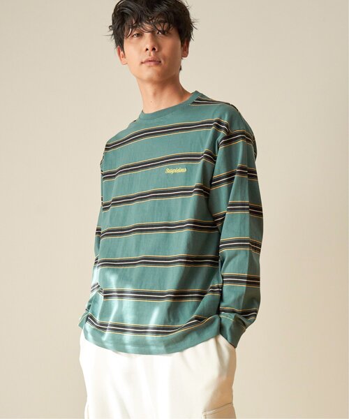 VENCEEXCHANGE(ヴァンスエクスチェンジ)の「マルチボーダーTシャツ(Tシャツ/カットソー・メンズ・ホワイト/ブラック/グリーン・L/M)」の16枚目の写真