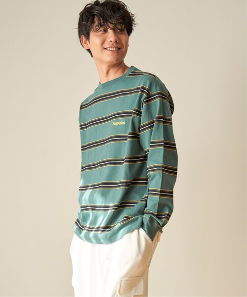 VENCEEXCHANGE(ヴァンスエクスチェンジ)の「マルチボーダーTシャツ(Tシャツ/カットソー・メンズ・ホワイト/ブラック/グリーン・L/M)」の18枚目の写真