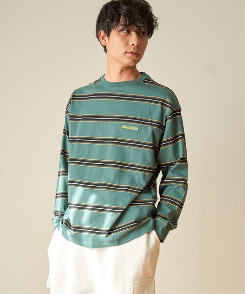 VENCEEXCHANGE(ヴァンスエクスチェンジ)の「マルチボーダーTシャツ(Tシャツ/カットソー・メンズ・ホワイト/ブラック/グリーン・L/M)」の20枚目の写真
