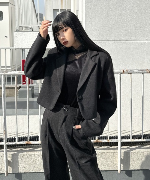 LVEU.（ラブユ.）の「【SETUP対応】Faux wool short jacket