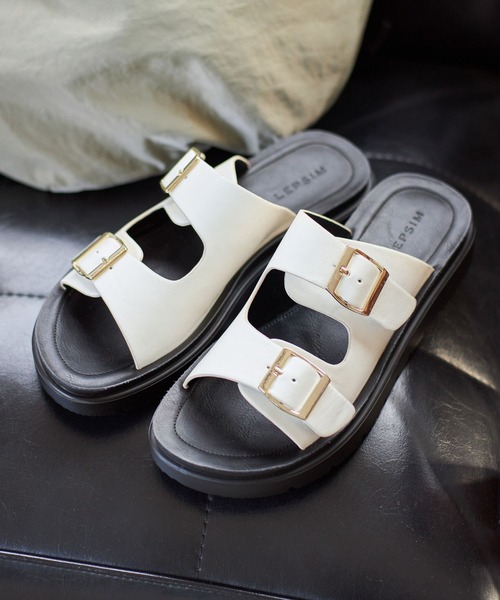 LEPSIM(レプシィム)の「クッションアツゾコ2ベルトサンダル 177111(サンダル・レディース・ブラック/アイボリー/グレイッシュベージュ・SMALL/MEDIUM/LARGE)」の1枚目の写真