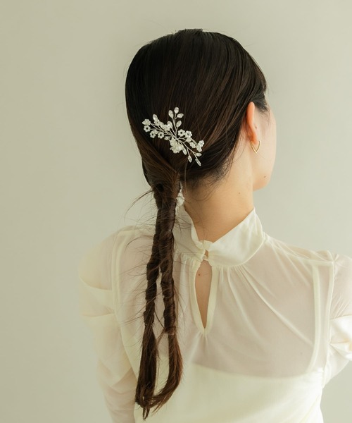 SMELLY（スメリー）の「パールフラワービジューUピン（ヘアピン・レディース・ホワイト系その他・-）」の5枚目の写真