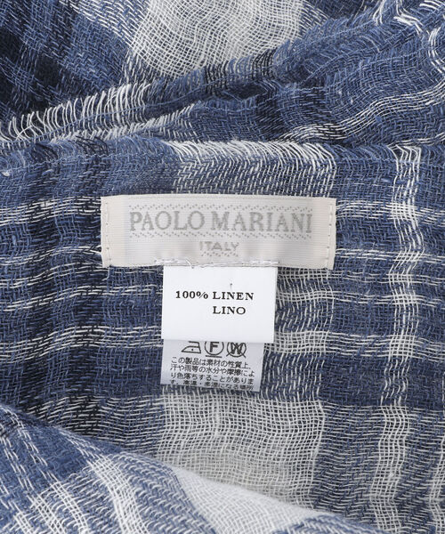 NOLLEY'S goodman（ノーリーズグッドマン）の「【PAOLO MARIANI/パオロ・マリアーニ】別注リネンチェックストール（ストール/ショール・メンズ・ベージュ系その他/ブルー系その他・FREE）」の14枚目の写真