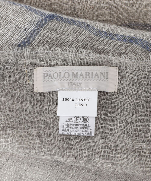 NOLLEY'S goodman（ノーリーズグッドマン）の「【PAOLO MARIANI/パオロ・マリアーニ】別注リネンチェックストール（ストール/ショール・メンズ・ベージュ系その他/ブルー系その他・FREE）」の5枚目の写真