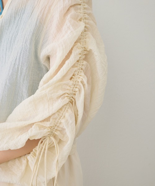 Kastane（カスタネ）の「シアーワッシャードロストシャツ（シャツ/ブラウス・レディース・サックスブルー/アイボリー・FREE）」の9枚目の写真