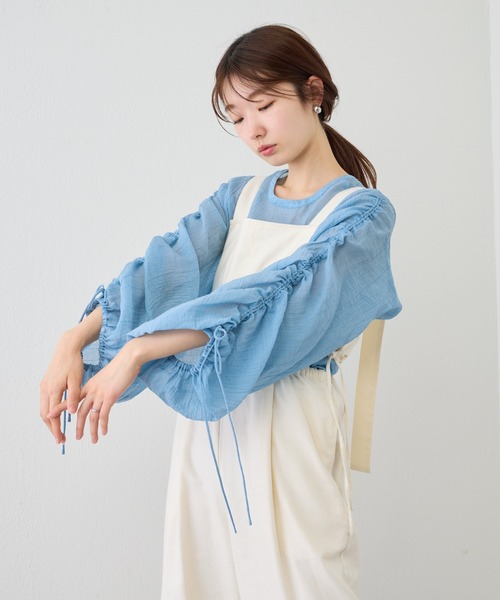 Kastane（カスタネ）の「シアーワッシャードロストシャツ（シャツ/ブラウス・レディース・サックスブルー/アイボリー・FREE）」の13枚目の写真