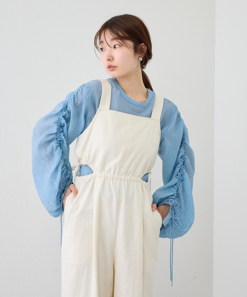 Kastane（カスタネ）の「シアーワッシャードロストシャツ（シャツ/ブラウス・レディース・サックスブルー/アイボリー・FREE）」の12枚目の写真