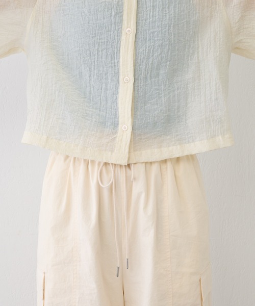 Kastane（カスタネ）の「シアーワッシャードロストシャツ（シャツ/ブラウス・レディース・サックスブルー/アイボリー・FREE）」の10枚目の写真