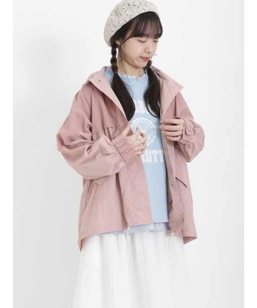 Samansa Mos2（サマンサ モスモス）の「配色マウンテンパーカー（ブルゾン・レディース・ベージュ/ネイビー/カーキ/ピンク/イエロー・ﾌﾘ-）」の5枚目の写真
