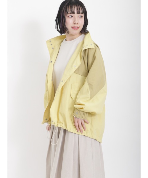 Samansa Mos2（サマンサ モスモス）の「配色マウンテンパーカー（ブルゾン・レディース・ベージュ/ネイビー/カーキ/ピンク/イエロー・ﾌﾘ-）」の4枚目の写真