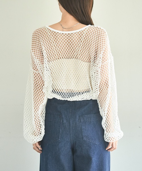 Kastane（カスタネ）の「ドロスト付メッシュプルオーバー（Tシャツ/カットソー・レディース・ブラック/アイボリー・FREE）」の15枚目の写真