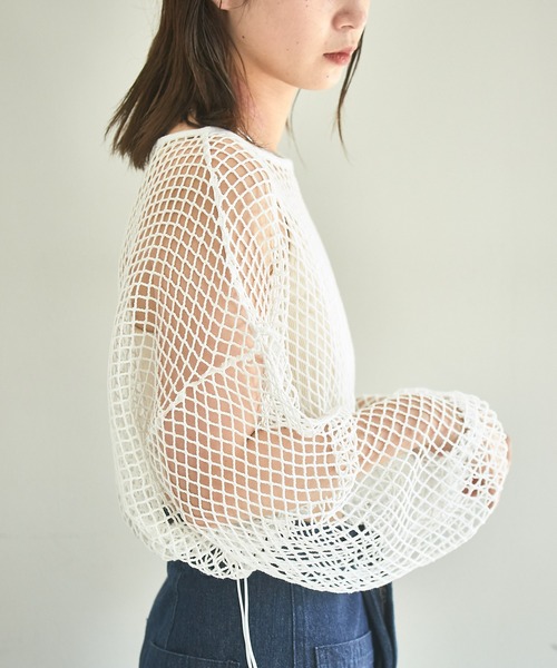 Kastane（カスタネ）の「ドロスト付メッシュプルオーバー（Tシャツ/カットソー・レディース・ブラック/アイボリー・FREE）」の16枚目の写真