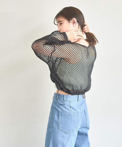 Kastane（カスタネ）の「ドロスト付メッシュプルオーバー（Tシャツ/カットソー・レディース・ブラック/アイボリー・FREE）」の21枚目の写真