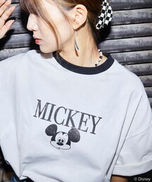 Disney | 【DISNEY/ディズニー ミッキーマウス】 別注 ビッグシルエット フロントプリントTシャツ【限定展開】(Tシャツ/カットソー)