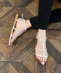 ネックベルトストラップフラットサンダル