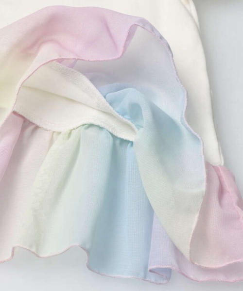 Moujonjon（ムージョンジョン）の「レインボーシフォンチュニック半袖Tシャツ（Tシャツ/カットソー・キッズ・アイボリー/ライトピンク・130/80/90/100/110/120/140）」の4枚目の写真