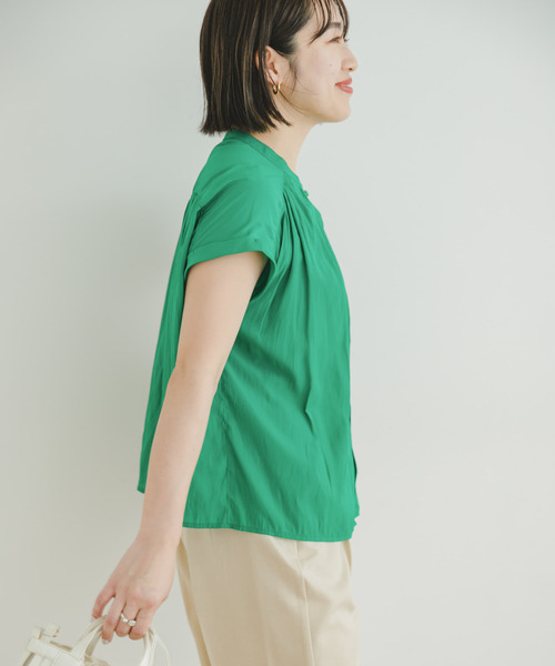 ITEMS URBANRESEARCH（アイテムズ アーバンリサーチ）の「フレンチスリーブブラウス（シャツ/ブラウス・レディース・ブラック/ホワイト/ライトブルー/モカ/グリーン・FREE）」の6枚目の写真