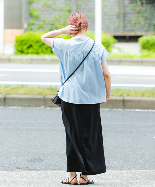 「ITEMS URBANRESEARCH」 半袖ブラウス FREE ブラック レディース ITEMS URBANRESEARCH 「ITEMS URBANRESEARCH」 半袖ブラウス