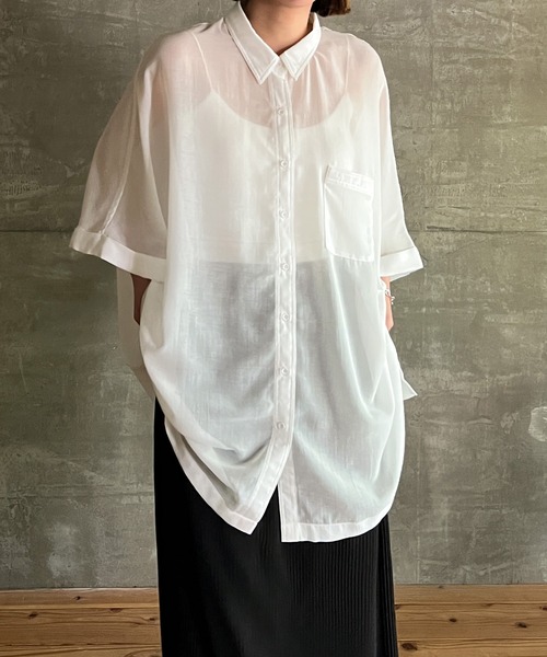 cona（コナ）の「【ZOZO限定】シアールーズシャツ（シャツ/ブラウス・レディース・ブラック/オフホワイト・FREE）」の15枚目の写真