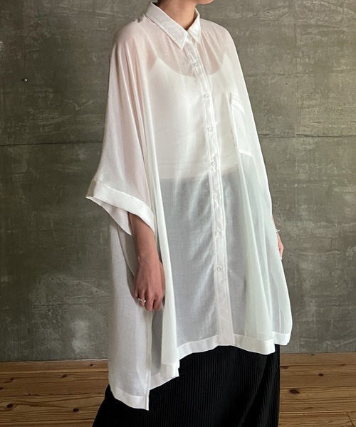 cona（コナ）の「【ZOZO限定】シアールーズシャツ（シャツ/ブラウス・レディース・ブラック/オフホワイト・FREE）」の18枚目の写真