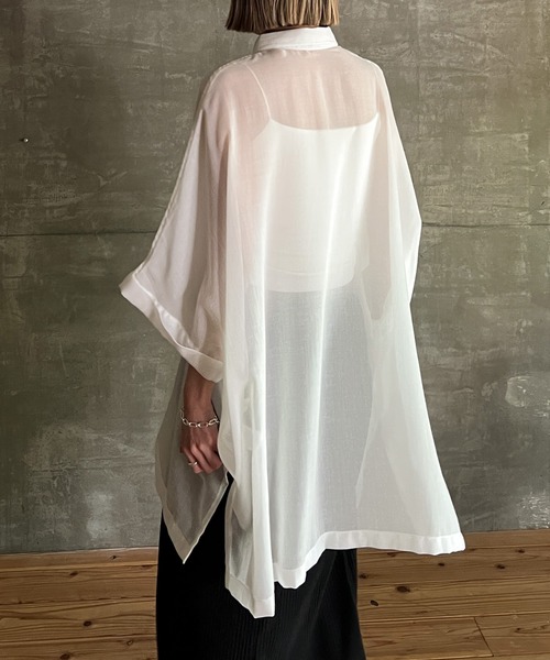 cona（コナ）の「【ZOZO限定】シアールーズシャツ（シャツ/ブラウス・レディース・ブラック/オフホワイト・FREE）」の10枚目の写真