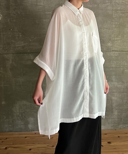 cona（コナ）の「【ZOZO限定】シアールーズシャツ（シャツ/ブラウス・レディース・ブラック/オフホワイト・FREE）」の19枚目の写真