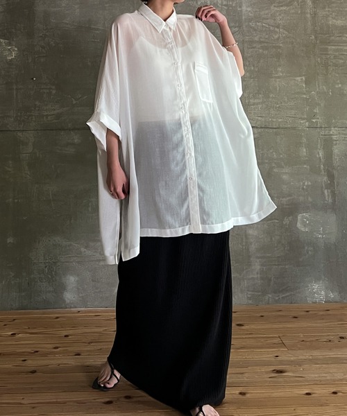 cona（コナ）の「【ZOZO限定】シアールーズシャツ（シャツ/ブラウス・レディース・ブラック/オフホワイト・FREE）」の20枚目の写真