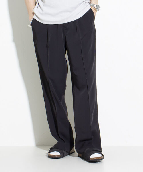 GLOSTER（グロスター）の「【GLOSTER/グロスター】ドレープスラックス イージーパンツ センタープレス クリース（その他パンツ・メンズ・ブラック/ライトグレー/ライトブルー・S/M/L）」の2枚目の写真