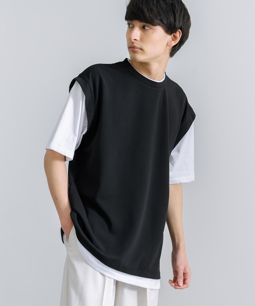 Rocky Monroe(ロッキーモンロー)の「オーバーサイズ ナシ地フェイクレイヤード 半袖Tシャツ(Tシャツ/カットソー・メンズ・ライトグレー/ブラック/ブルーグレー/グレイッシュベージュ・M/L)」の21枚目の写真