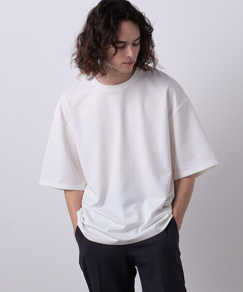 COMME CA ISM(コムサイズム)の「【WEB限定】 ビッグシルエット クルーネックTシャツ(Tシャツ/カットソー・メンズ・ホワイト/ブラック・MEDIUM/LARGE)」の7枚目の写真
