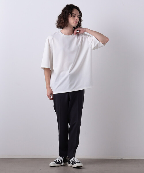 COMME CA ISM(コムサイズム)の「【WEB限定】 ビッグシルエット クルーネックTシャツ(Tシャツ/カットソー・メンズ・ホワイト/ブラック・MEDIUM/LARGE)」の11枚目の写真