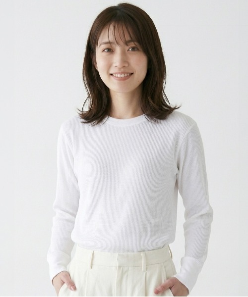 JEMORGAN(ジェーイーモーガン)の「【JEMORGAN / ジェーイーモーガン】サーマルクルーネックロンT(Tシャツ/カットソー・メンズ・ネイビー/カーキ/ホワイト/ブラック/杢グレー/ナチュラル・XL/L/M/S)」の2枚目の写真