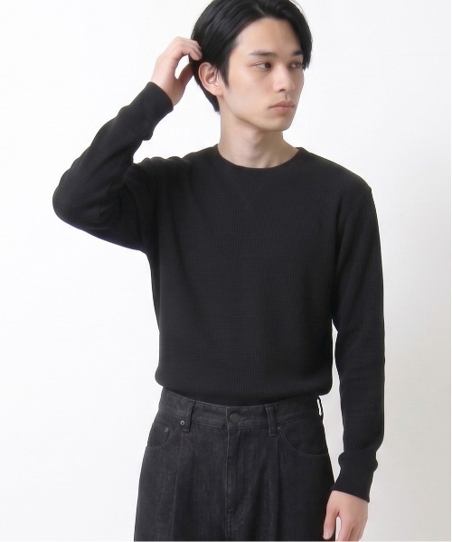 JEMORGAN(ジェーイーモーガン)の「【JEMORGAN / ジェーイーモーガン】サーマルクルーネックロンT(Tシャツ/カットソー・メンズ・ネイビー/カーキ/ホワイト/ブラック/杢グレー/ナチュラル・XL/L/M/S)」の3枚目の写真