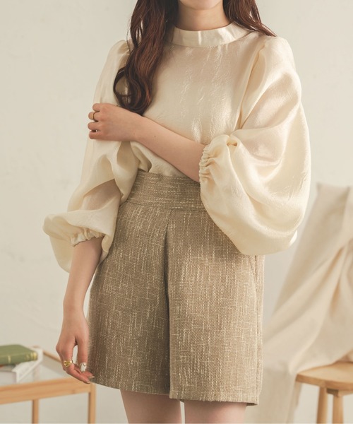 Ambre Neige（アンブルネージュ）の「２WAYラメリボンブラウス／【WEB/EC限定商品】（シャツ/ブラウス・レディース・ダークブラウン/アイボリー/オレンジ・FREE）」の12枚目の写真