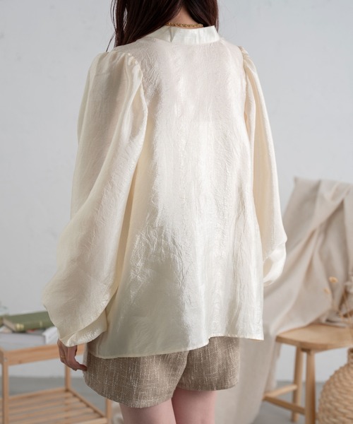 Ambre Neige（アンブルネージュ）の「２WAYラメリボンブラウス／【WEB/EC限定商品】（シャツ/ブラウス・レディース・ダークブラウン/アイボリー/オレンジ・FREE）」の14枚目の写真