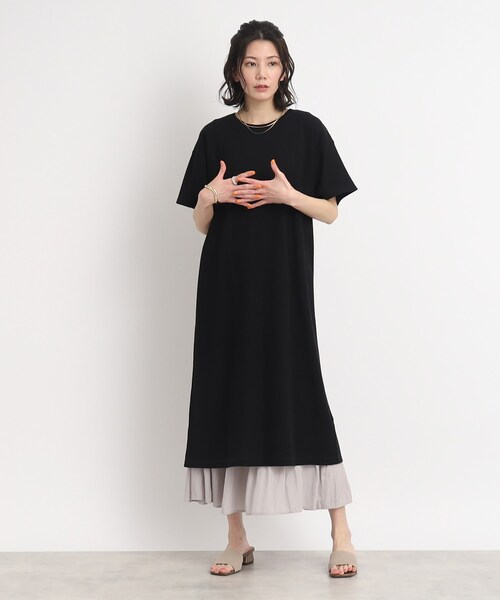 SHOO・LA・RUE（シューラルー）の「◆夏のアクティブスタイルに！ワッフルロングTシャツワンピース（ワンピース・レディース・カーキ/ブラック/グレー・02/03/04）」の7枚目の写真