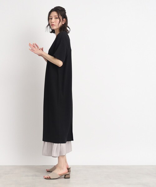 SHOO・LA・RUE（シューラルー）の「◆夏のアクティブスタイルに！ワッフルロングTシャツワンピース（ワンピース・レディース・カーキ/ブラック/グレー・02/03/04）」の8枚目の写真
