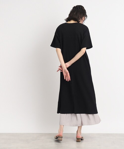 SHOO・LA・RUE（シューラルー）の「◆夏のアクティブスタイルに！ワッフルロングTシャツワンピース（ワンピース・レディース・カーキ/ブラック/グレー・02/03/04）」の9枚目の写真