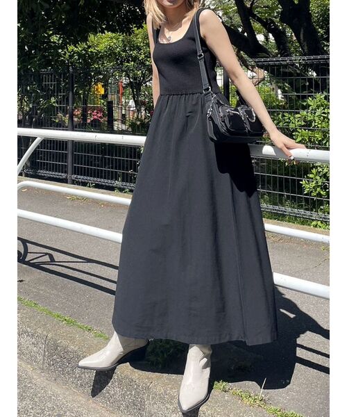 EMODA(エモダ)の「タンクフィットボリュームマキシワンピース(ワンピース・レディース・グレー/ブラック/ホワイト・FREE)」の18枚目の写真