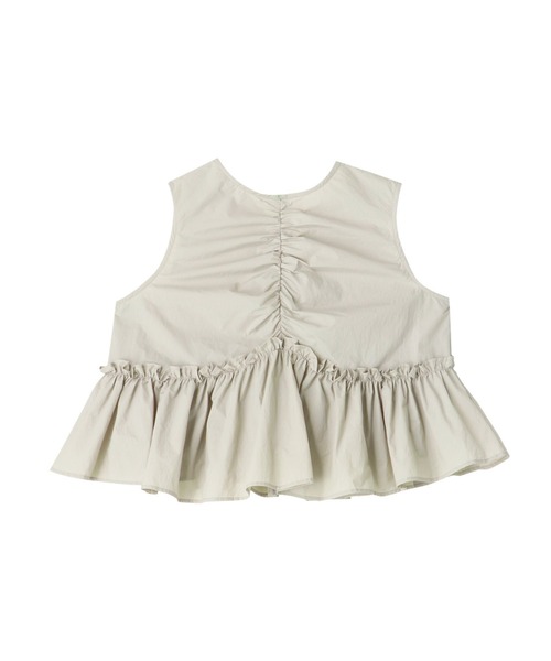 MECRE（メクル）の「ノースリーブフレア2wayトップス（シャツ/ブラウス・レディース・ブラック/グレー・FREE）」の4枚目の写真