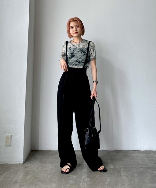 PAGEBOY（ページボーイ）の「シアーメロークルーTOPS（Tシャツ/カットソー・レディース・ブラック/ピンク系その他/オフホワイト/ブラック系その他・FREE）」の10枚目の写真